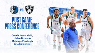 Mavs Post Game Interviews Jason Kidd, Jalen Brunson, Kristaps Porzingis, Luka Doncic