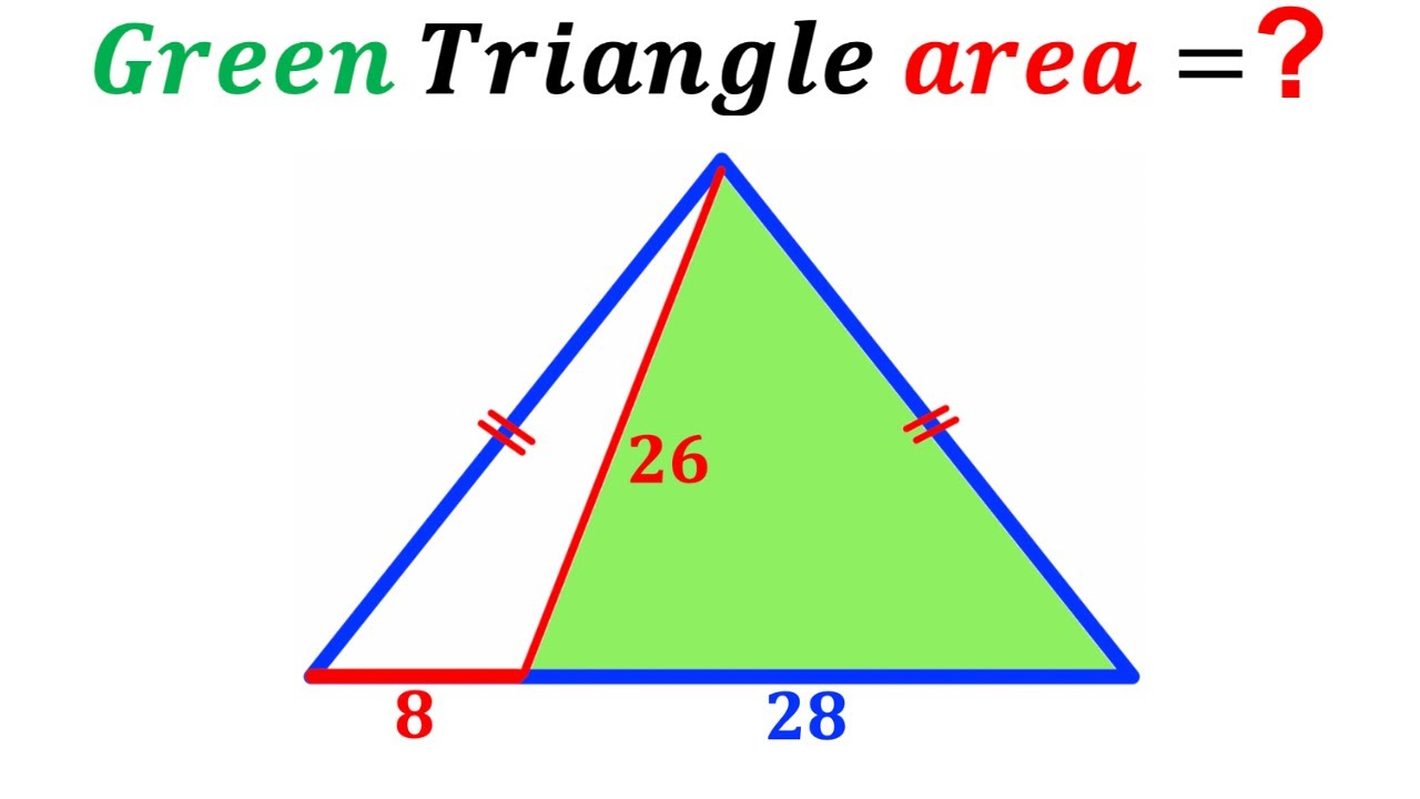Can you find area of the Green shaded region? | (Triangle) | #math # ...