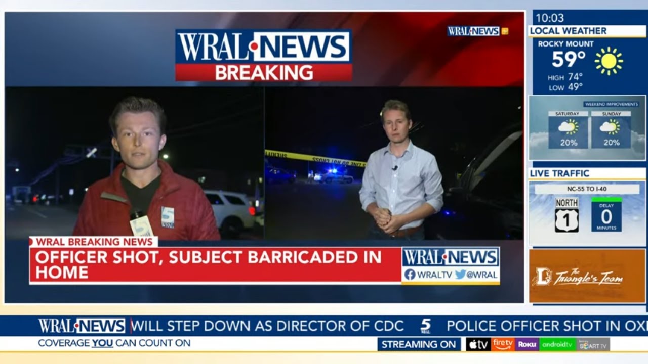Shootout in Oxford, NC caught on camera; Suspect barricaded on Prospect Avenue & officer shot