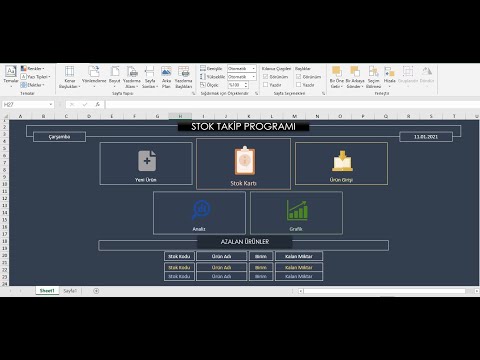 1-Excelde Profesyonel Stok Takip Programı Tasarlıyor ve yapıyoruz 1