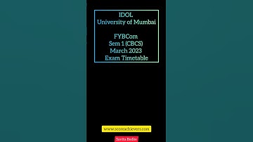 FYBCom Sem 1(CBCS) Exam Timetable March 2023|| IDOL Mumbai  University #mumbaiuniversity #fybcomsem1