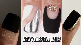 NEW YEARS EVE NAIL DESIGNS |  trendy NYE nail art compilation using gel nail polish at home | chrome