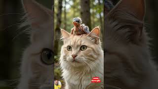 A Gentle White Cat Saves a Tiny Bird in Need😇🤲#amazing #duet #shorts