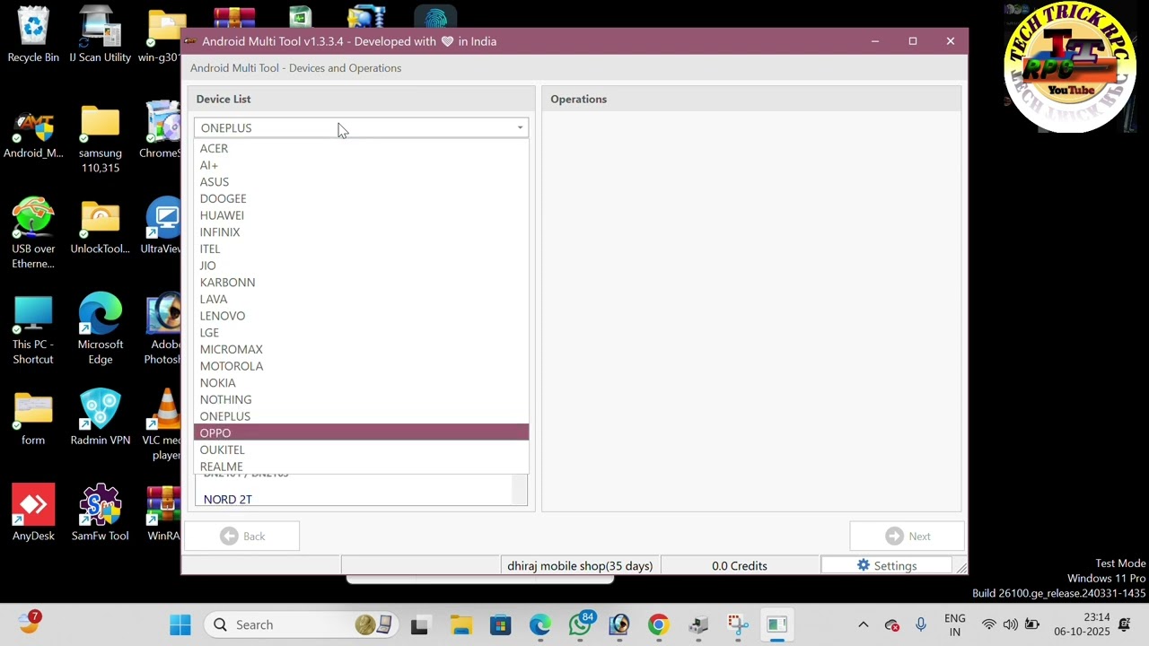 Oppo a5s amt android multi tool lock remove and   frp bypass 