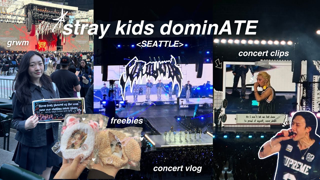 straykids dominATE concert vlog! ⭐️ // grwm w/ roomie, freebies, friends, concert clips