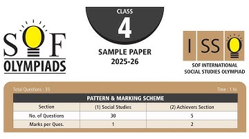 ISSO Social Studies Olympiad Class 4 Sample Paper 2025-26