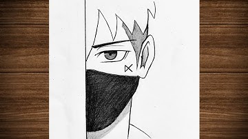 Easy boy drawing | How to draw a boy wearing face mask step by step