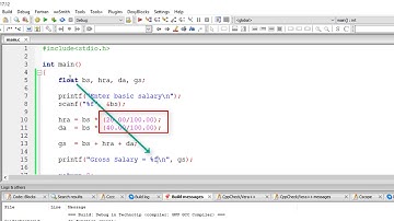 Basic Salary, DA, HRA, Gross Salary: C Program