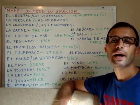 Free Spanish Lessons 115 - Spanish words for food