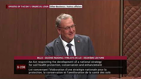 Senator Todd Lewis speaks to Bill S-230 at Second Reading