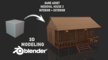 Medieval Fantasy House 2 Modeling in Blender - Blender Tutorial - 3d Game Asset House