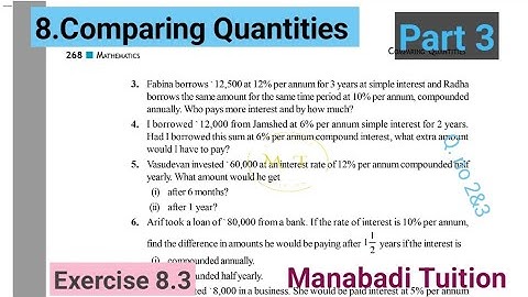8th class maths chapter 8|comparing Quantities| Exercise 8.3 Q.no 2&3 part 3|CBSE|NCERT|