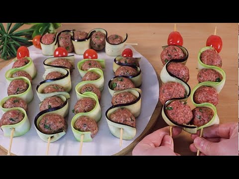 Lezzet Bombası. Şekline Hayran Bırakan, Pratik, Lezzetli, Hızlı Yemek Tarifi. Patlıcan Kebabı. Kabak