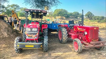 Jcb Backhoe Machine Loading Mud In Mahindra YUVO and Eicher Tractors | Jcb Video