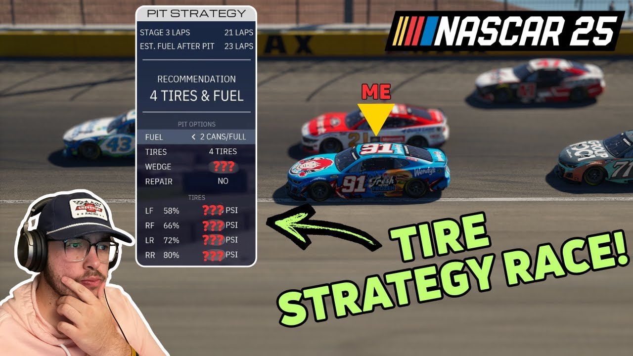 Tire strategy league race in NASCAR 25!