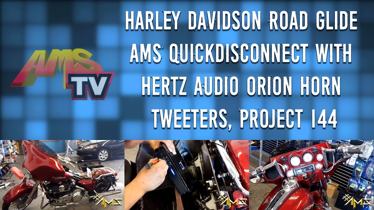 Harley Davidson Road Glide AMS Quickdisconnect with Hertz Audio Orion Horn Tweeters, Project 144
