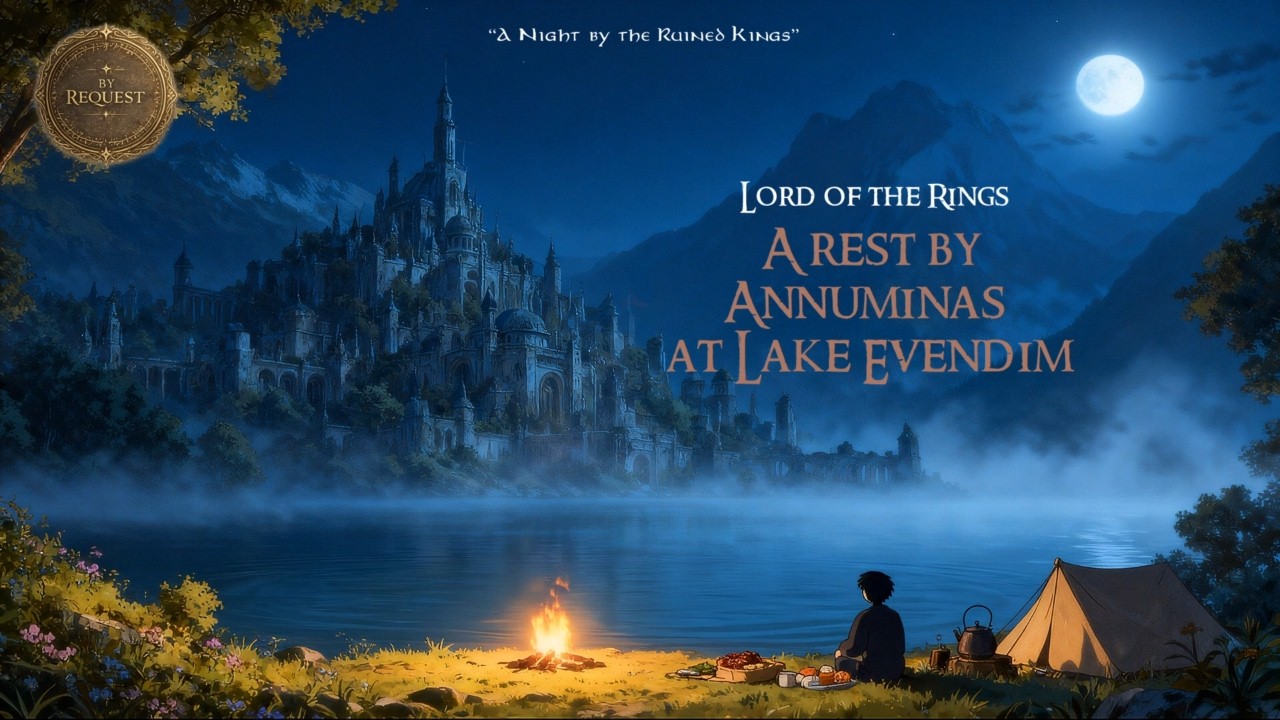 LOTR Ambience for Sleep & Study | Peaceful Fantasy Night, Distant Fire & Gentle Music (2 Hours)