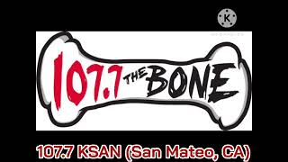 107.7 KSAN (San Mateo, CA) “107.7 The Bone” Station ID (08-13-25)