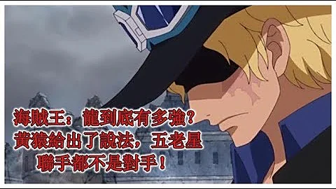 海賊王：龍到底有多強？黃猿給出了說法，五老星聯手都不是對手 - 天天要聞
