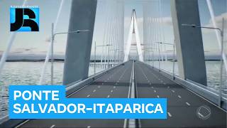 Navio com 800 toneladas de peças da Ponte Salvador-Itaparica chega à Bahia