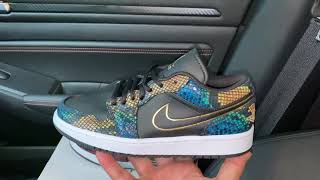 Air Jordan 1 Low Multicolor Snakeskin womens shoes