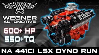 Wegner Automotive NA 441CI LSX makes over 600HP on DYNO