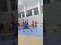 STRONG SPIKE IN THE GAP DURING AMATEUR VOLLEYBALL MATCH
