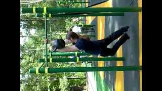 Monkey kettlebell press 75lbs