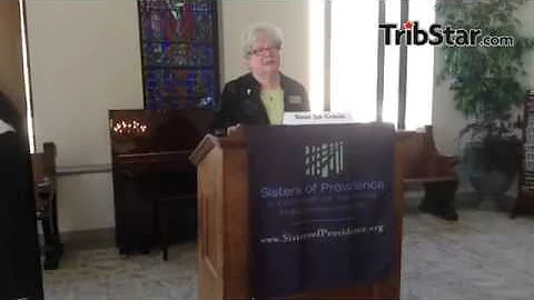 Sister Jan Craven welcomes guests to opening of Sa...