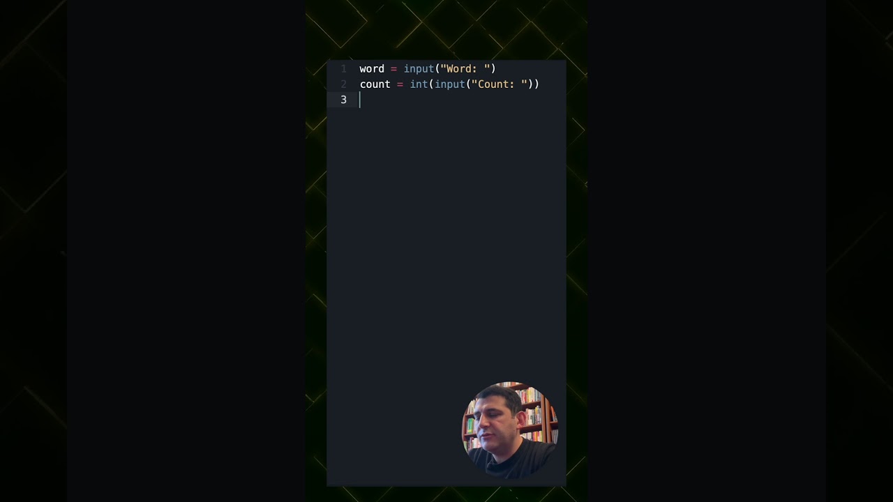 Sözu təkrar göstər | Repeat word several times in Python #shorts #python?>