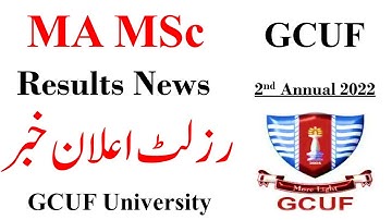 MA MSc 2nd Annual 2022 Results News GCUF University | GCUF MA MSc Results 2023 News