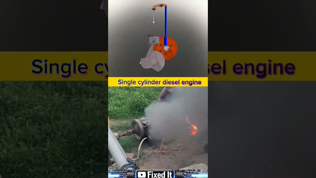 Single Cylinder Diesel Engine Animation Peter Running Sound Working Explained