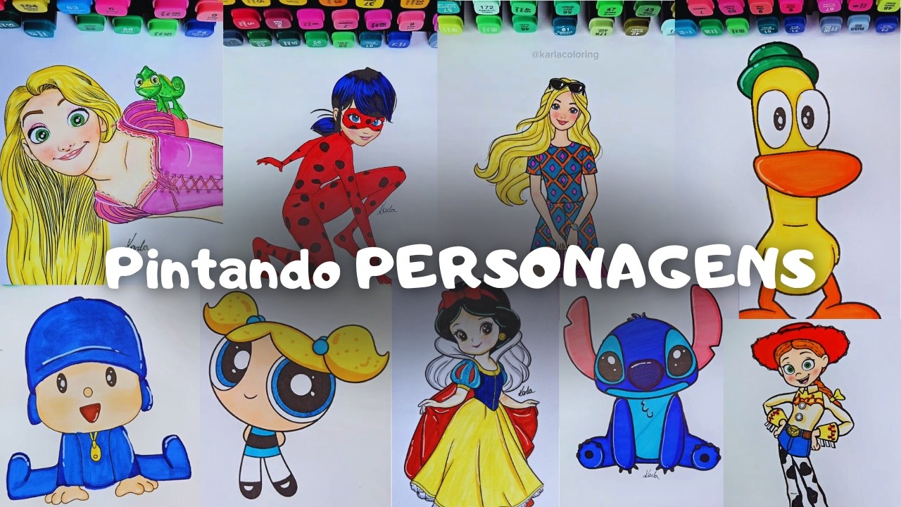 Pintando Personagens de Desenho Animado com Marcadores 😍