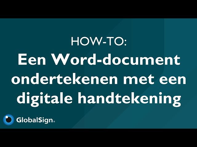 Hoe een Word-document digitaal ondertekenen - YouTube Hoe Een Word-Document Digitaal Ondertekenen - Youtube