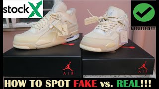 REAL VS FAKE! NIKE X OFF WHITE JORDAN 4 SAIL COMPARISON! 