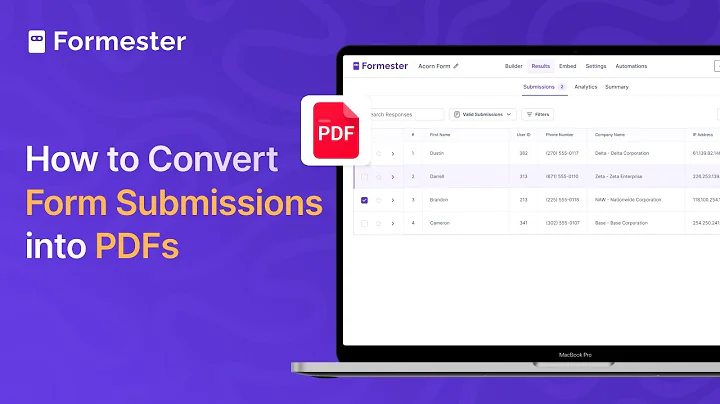 How to Convert Form Submissions into PDF Documents