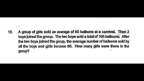P6 2018 ACS Prelims Q15 - Average | Girls group Boys balloons | PSLE Maths