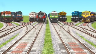 ELECTRIC AND HEAVY TRAINS FAST RUNNING ON BOTH SIDE CURVED RAILROAD TRACKS |Trains Simulator Classic