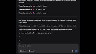 Deepseek Gives Up Just Because I Told It To Say The Seahorse Emoji