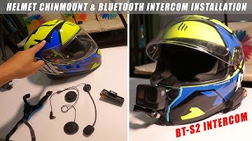 INSTALLING BLUETOOTH INTERCOM | CHIN MOUNT STRAP ON MT HELMET | BEST HELMET INTERCOM
