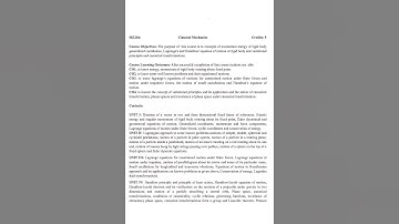 M.Sc.(Math), #Syllabus# Sem.-2nd, Paper- Clasical mechanics. MGKVP.