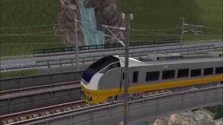 新VRM3★仮想越河駅レイアウトNo162特急その34 E653系フレッシュひたちイエロー
