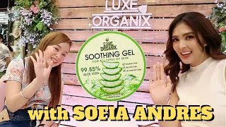 LUXE ORGANIX: Aloe vera gel event with SOFIA ANDRES