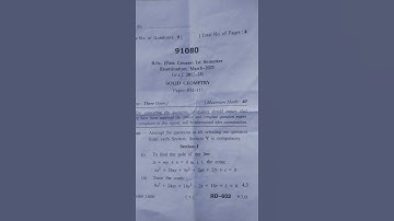 (Mdu) Bsc 1st semester cs Mathematics (Solid Geometry) mdu university question paper march 2021