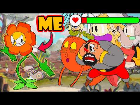I Played As Cagney Carnation And One Shotted All Cuphead Bosses With Healthbars !!