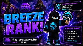🔥 I Finally Got the BREEZE Rank on BreezeMC! 😱 | Full Rank Showcase & Perks