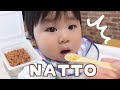 Japanese baby eating natto for the first time  japanese food