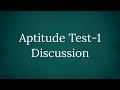 Aptitude Weekly Test 1 discussion