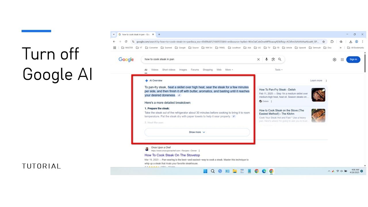 How to turn off google ai - YouTube