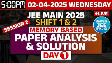JEE MAIN 2025 - Session 2 |  Shift 1 & 2 | Day 1 | Memory Based  -  Paper Analysis & Solution